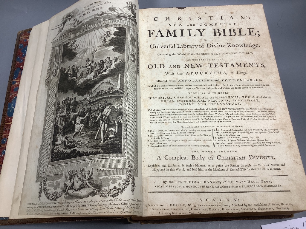 Christians New and Complete Family Bible c1750, together with Poems on Several Occasions London 1718